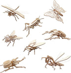 ELX Wooden 3D Puzzles for Kids 6+, 8 Piece Set Insect Animal Models, Wood by ELXPUZZLETOY