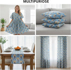 E-Tailor® Hand-Block Printed Pre-Cut Floral Cotton Fabric - Image 4