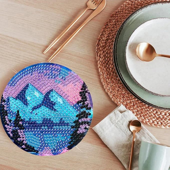 ijbnhd Sunsets Diamond Painting Coasters Kits, 4X4inch | Diamond Art Coasters - Image 7