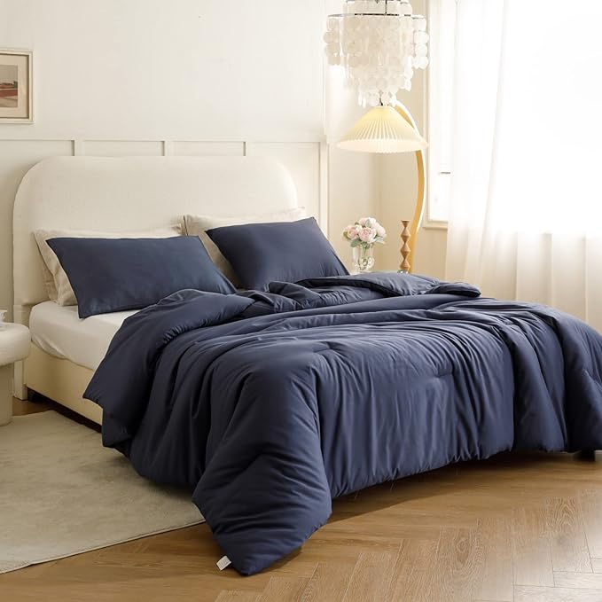 ROSGONIA Comforter Full Size for Boys Teen Girls Navy Blue, Lightweight Dorm - Image 4