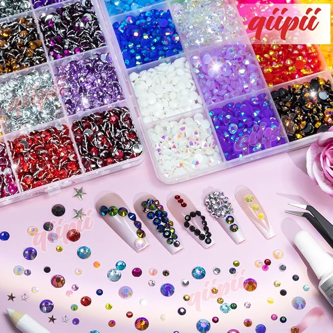 qiipii 48 Color 5mm Jelly AB & Crystal Colorful Resin Rhinestones - Image 4
