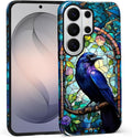 for Samsung Galaxy S26 Ultra Case, Crow Faux Stained Glass Pattern Glossy 2 in by Teonvpu