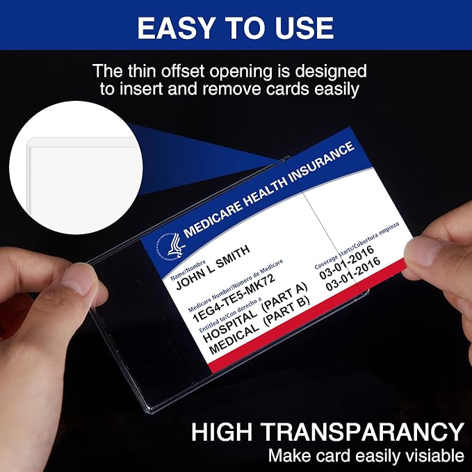 Fabmaker New Medicare Card Protector, 6 Pack Plastic Card Holder - Image 2