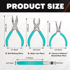 C&T 3-Piece Jewelry Pliers Set, Jewelry Making Tools Kit, Micro Jewelry Plier - Image 2