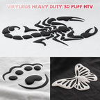 VinylRus Puff Heat Transfer Vinyl-12” x 5ft Black Heavy Duty Puff Iron on Vinyl - Image 7
