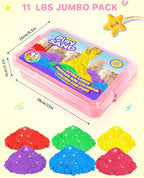 AtMini Play Sand with 6 Colored Sands of 11lbs, Including a Sand Tray with Lid - Image 6