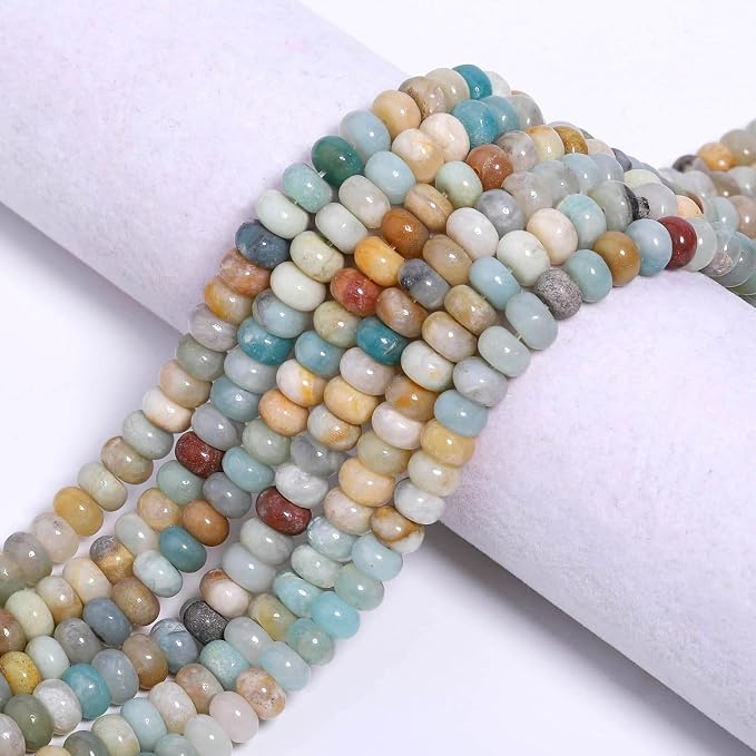 Songxi 5x8mm Natural Amazonite Stone Rondelle Beads, Gemstone - Image 4