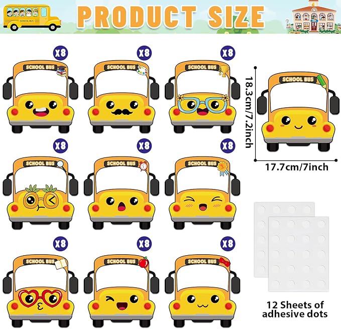 gisgfim 80Pcs School Bus Cutouts Back to School Decorations Bulletin Board - Image 2