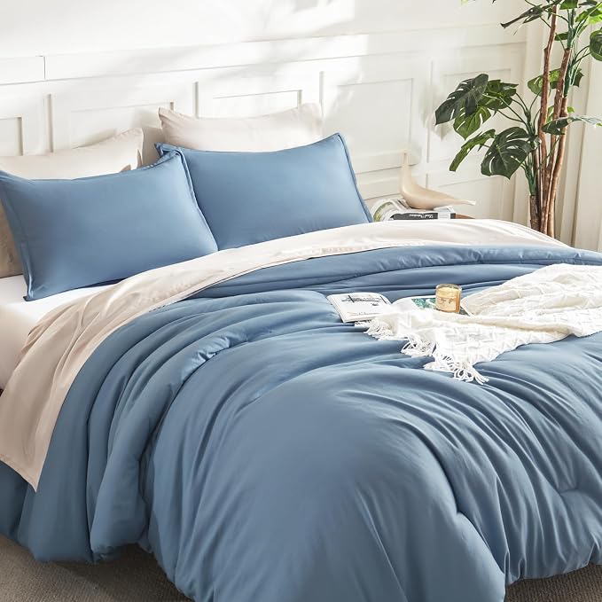 Litanika Oversized King Comforter Set Grayish Blue Super King Plus Size - Image 5