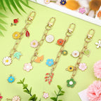 AUGSUN 189Pcs Flower Keychain Making Kit Floral DIY Keychain Craft | Colorful - Image 7