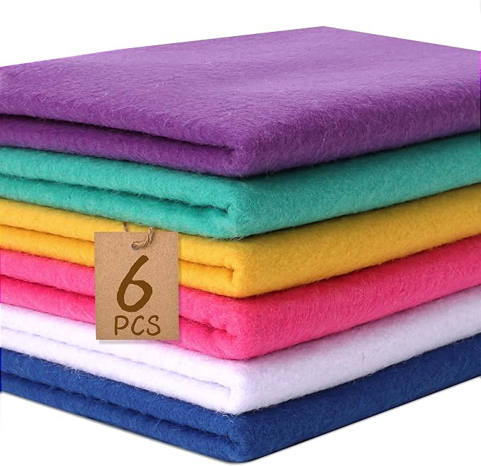 XSEINO 6 Rolls 12"x35" Large Felt Sheets, 1.4mm Thick Nonwoven Fabric by XSEINOiscreating%EF%BC%81