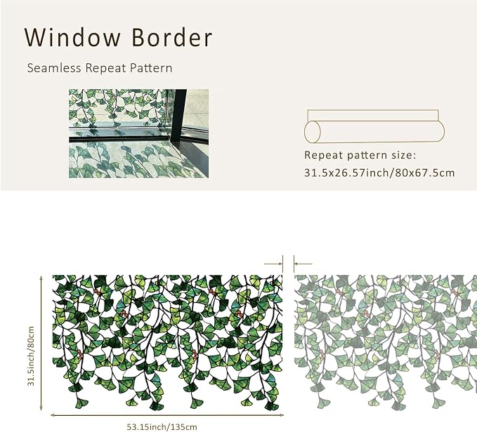Original Hand Drawn Stained Glass Window Cling Haing Plants，Double Sided - Image 2