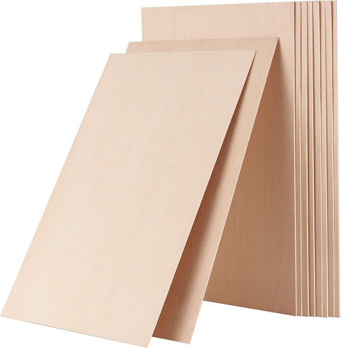 HAKZEON 10 Pack Basswood Sheets, 1.5mm Thin Natural Basswood Blanks by HAKZEON