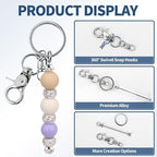 12pcs Blank Beaded Keychain Bars DIY Accessories Metal Beaded Keychain - Image 3