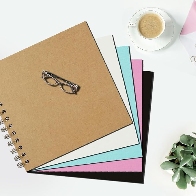 DIY Scrapbook Album 8x8 Inch, Hardcover Kraft Paper Scrap Book Photo Album - Image 7