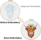 Louise Maelys Highland Cow Floral Embroidery Kit - Image 3