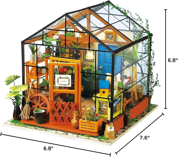 Rolife DIY Miniature House Kit-Mini Diorama 1/18 Greenhouse Dollhouse Building - Image 8