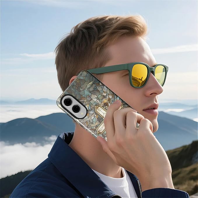 for Samsung Galaxy S25 Edge Case, Christian Cross Stained Glass Pattern Glossy - Image 7