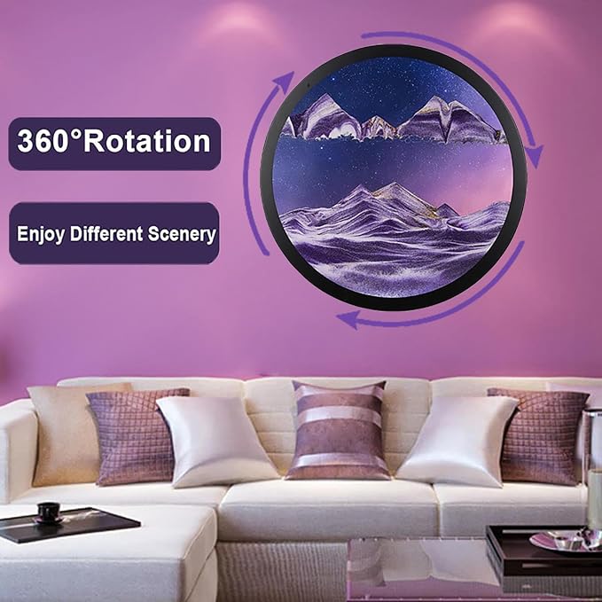 PROEATS 3D Moving Sand Wall Art, Wall Mounted Sculpture Deep Sea Sandscape Sand - Image 2