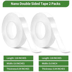2 Pack Nano Double Sided Tape Duty Mounting Tape Sticky Walls, Double Sided - Image 2
