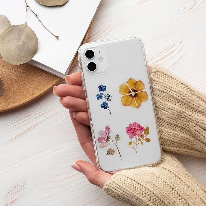 52Pcs Transparent Flora Scrapbook Stickers Pack, Colorful Wildflower Daisy Rose - Image 6