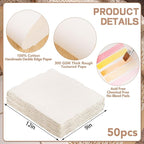 50 Sheets Watercolor Paper 9 x 12inch, 300 GSM Deckled Edge Paper - Image 2