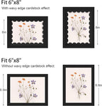 6x8 Picture Frame with Wavy Mat, Wooden Real Glass 6 x 8 Photo Frame - Image 3