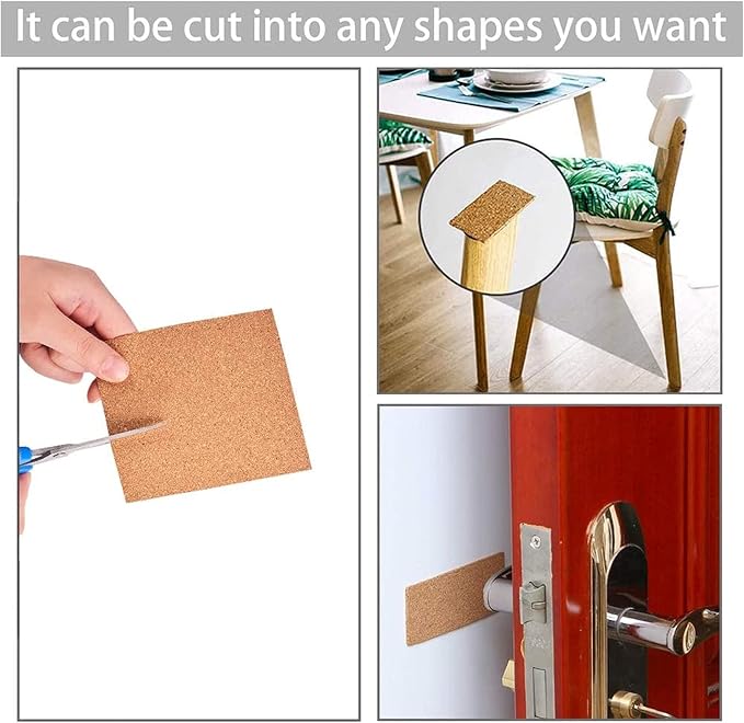 BENECREAT 6 Pack 11.7x8.2" Self-Adhesive Cork Sheets Rectangle Insulation Cork - Image 6