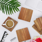 10 Pieces Unfinished Wood Coasters, 4 Inch Square Acacia Wooden Coasters - Image 4