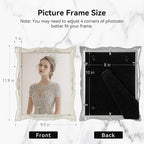 DIKAR 8x10 Vintage Picture Frames, Retro Silver Baroque Photo Frame - Image 3
