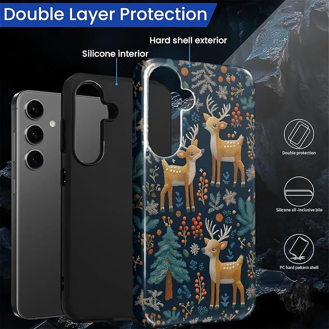 Case for Samsung Galaxy S26 Plus Case, Cute Christmas Reindeer Design- Hybrid - Image 6