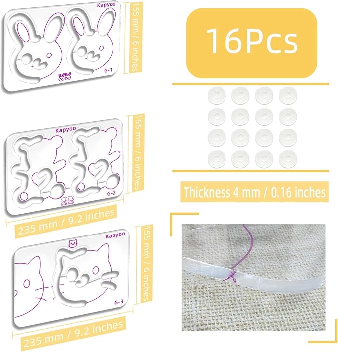 3Pcs Free Motion Quilting Templates - Image 2
