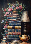Book Flower Diamond Art Kits for Adults, DIY 5D Vintage Diamond Painting Kits by RYMILIE