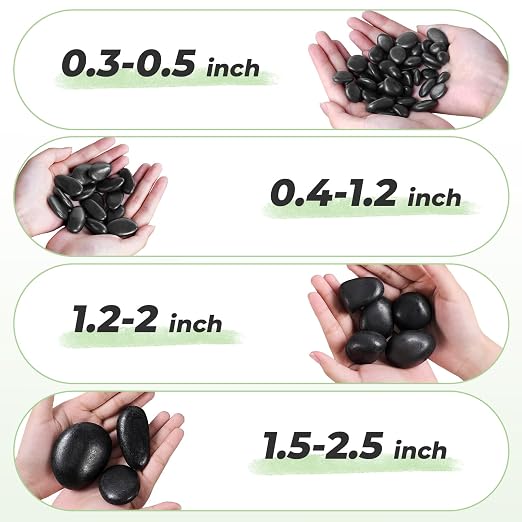 SIDONG 10 lbs Black River Rocks, 1.2-2 Inches Polished Pebbles - Image 5