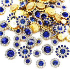 100pcs Sew on Rhinestones Sunflower Shapes Crystal Glass Mixed 8mm 10mm 12mm by UYTRDVG