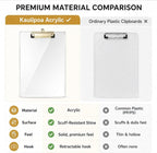2 Pack Clear Acrylic Clipboard, 12.5 x 9 in | 2mm hard acrylic, not PP/PS; - Image 5