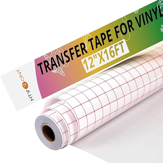 HTVRONT Transfer Tape for Vinyl -12" x 16 FT w/Red Alignment Grid Transfer Paper by HTVRONT