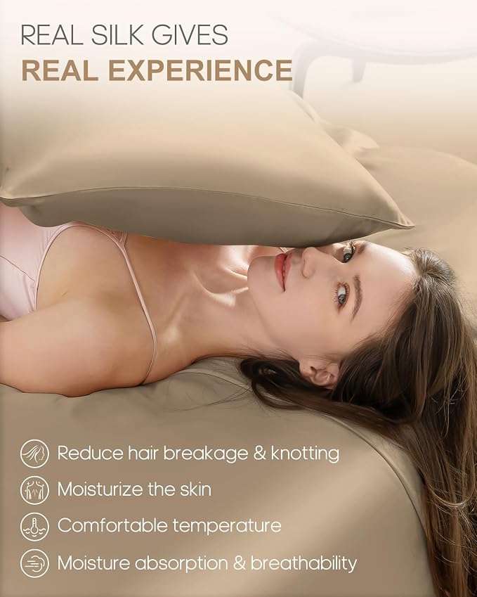 THXSILK Silk Pillowcase for Hair and Skin, 100% Mulberry Silk Bed Pillowcase 22 - Image 3