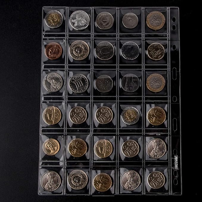 300 Pockets Coin Binder Pages 1.38" Collection Album Holder 10 Pcs | OSOPOLA - Image 6