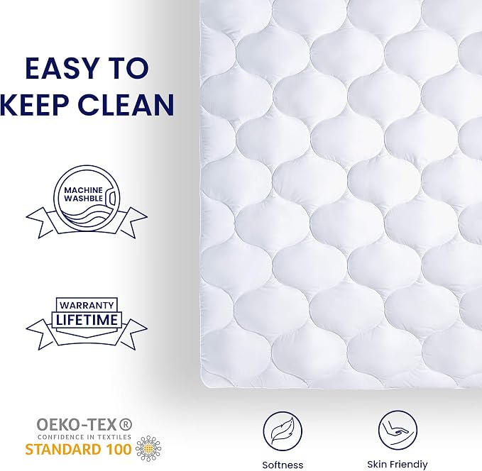 SLEEP ZONE Quilted Fitted Mattress Pad Cover Cal King - Image 5