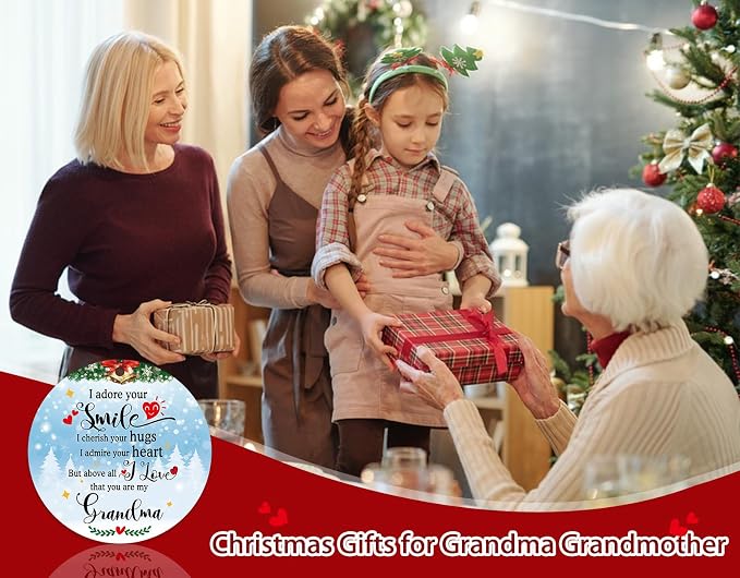 WaaHome Grandma Christmas Ornaments Gifts from Granddaughter Grandchildren - Image 5