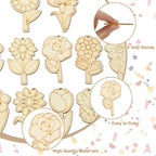 48 Pcs Unfinished Wood Flower Cutouts - Image 3