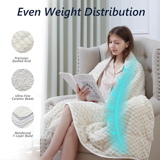 Mr. Sandman Weighted Blankets for Adults Full Size 12lbs, Warm Sherpa Fleece - Image 4