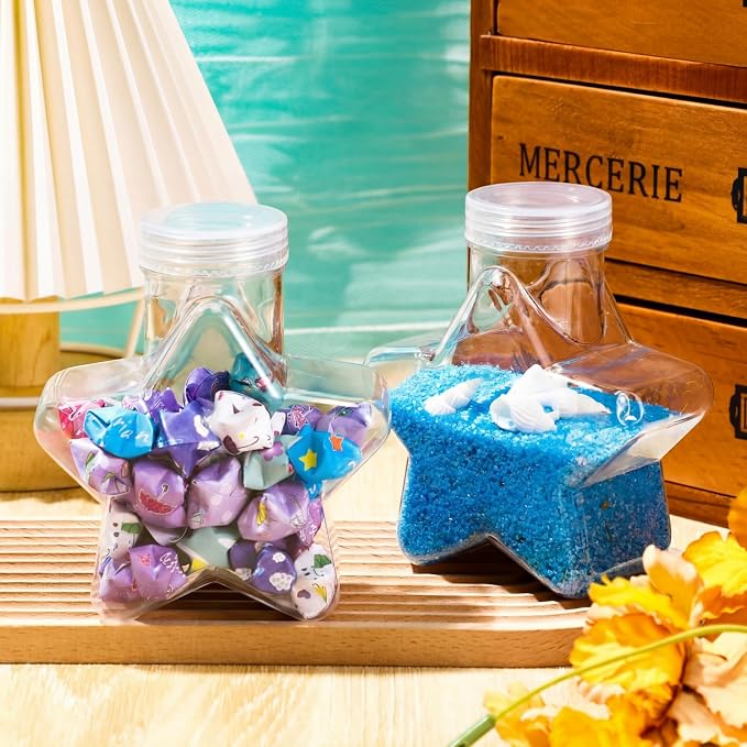 Yinkin 30 Pcs 5.5 oz Star Sand Art Bottles Plastic Clear Sand Bottles - Image 5