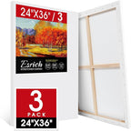 ESRICH Stretched Canvas for Painting 24x36 Inch, Primed Acid-Free Cotton Blank by ESRICH