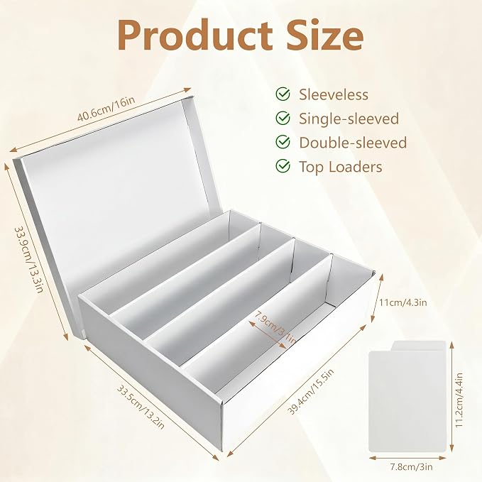 RLAVBL 2-Pack 3600 Count Trading Card Storage Box, 4 Row Cardboard Card Boxes - Image 2