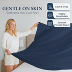 Lane Linen 100% Organic Cotton Twin Size Flat Sheet Only - Image 3