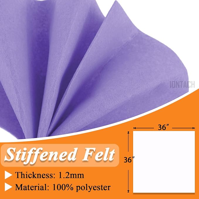 IONTACH 36" X 36" Lavender Stiff Felt Fabric 1.2mm Thick | Felt Sheet - Image 3