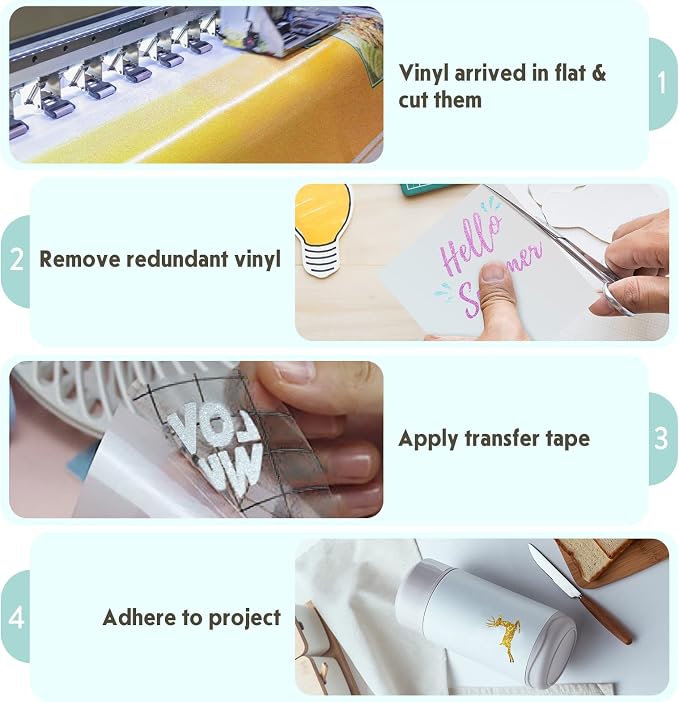 SHARE&CARE Glitter Vinyl Permanent Adhesive Sheets, Women Gift - Image 4