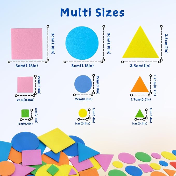 Foam Shapes for Crafts About 1000Pcs, Self-Adhesive EVA Foam Geometric Shapes - Image 6